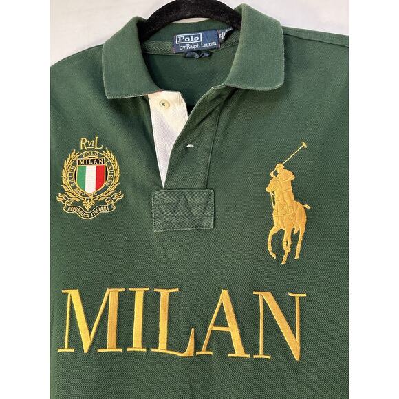 VINTAGE Y2K POLO RALPH LAUREN MILAN HEAVY EMBRIODERY DESIGNER SHIRT SIZE M - Picture 3 of 16